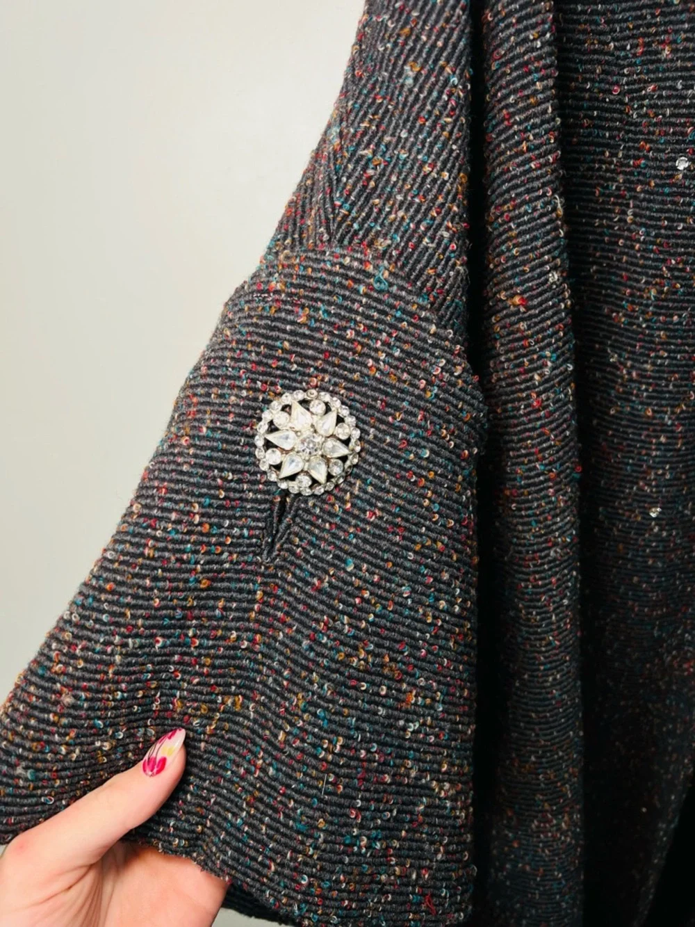 Vintage 1960s Lilli Ann Tweed Swing Coat M-XL - Picture 3 of 11